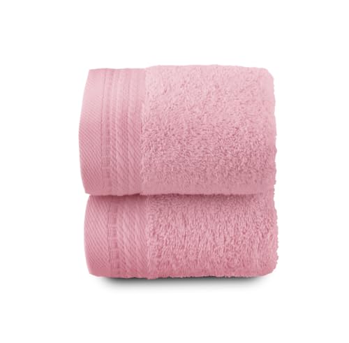 Top Towel – Premium – Große Badetücher – Badezimmerhandtücher – 2 Gesichts- oder Bidethandtücher – 30 x 50 cm – 100% Baumwolle – 600 Gramm - Koralle von Top Towel