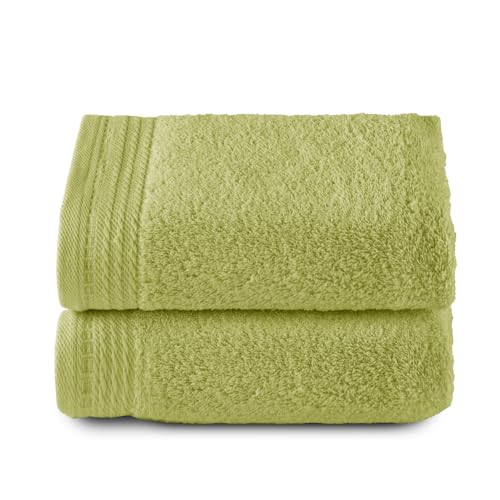 Top Towel – Premium – Große Badetücher – Badezimmerhandtücher – 2 Gesichts- oder Bidethandtücher – 30 x 50 cm – 100% Baumwolle – 600 Gramm - Kalk von Top Towel