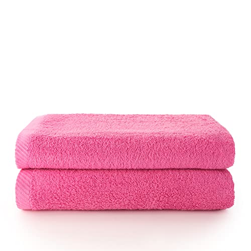 Top Towel - Plus - Große Badetücher - Badetücher - 2 Duschtücher - 70x140 cm - 100 % Baumwolle - Erdbeer von Top Towel