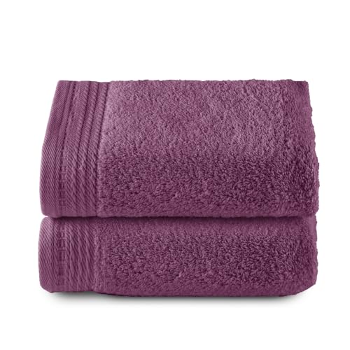 Top Towel - Premium - Große Badetücher - Badetücher - 2 Handtücher - 50 x 100 cm - 100% Baumwolle - 600 Gramm - Aubergine Top Towel - Premium - Große Badetücher - Badetücher - 2 Handtücher - 50 x 100 cm - 100% Baumwolle - 600 Gramm - Aubergine von Top Towel