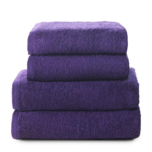 Top Towel - Combo - Große Badetücher - Badezimmerhandtücher - 2 Hand- oder Waschbeckenhandtücher + 2 Duschtücher - 100 % Baumwolle - Lila Top Towel - Combo - Große Badetücher - Badezimmerhandtücher - 2 Hand- oder Waschbeckenhandtücher + 2 Duschtücher - 100 % Baumwolle - Lila von Top Towel