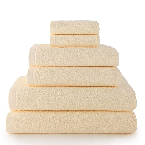 Top Towel - Plus - Große Badetücher - Badezimmerhandtücher - 2 Gesichts- oder Bidethandtücher + 2 Hand- oder Waschbeckenhandtücher + 2 Duschtücher - 100 % Baumwolle - Natürlich von Top Towel