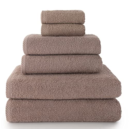 Top Towel - Plus - Große Badetücher - Badezimmerhandtücher - 2 Gesichts- oder Bidethandtücher + 2 Hand- oder Waschbeckenhandtücher + 2 Duschtücher - 100 % Baumwolle - Nerz von Top Towel