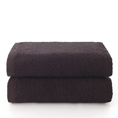 Top Towel - Plus - Große Badetücher - Badezimmerhandtücher - 2 Hand- oder Waschbeckenhandtücher - 50x100 cm - 100 % Baumwolle - Schwarz von Top Towel