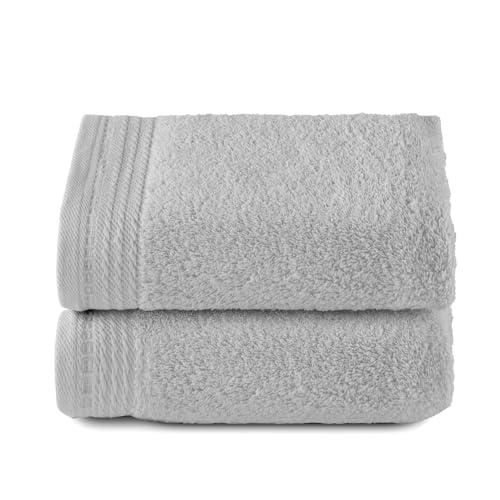 Top Towel - Premium - Große Badetücher - Badetücher - 2 Handtücher - 50 x 100 cm - 100 % Baumwolle - 600 Gramm - Silbergrau Top Towel - Premium - Große Badetücher - Badetücher - 2 Handtücher - 50 x 100 cm - 100 % Baumwolle - 600 Gramm - Silbergrau von Top Towel
