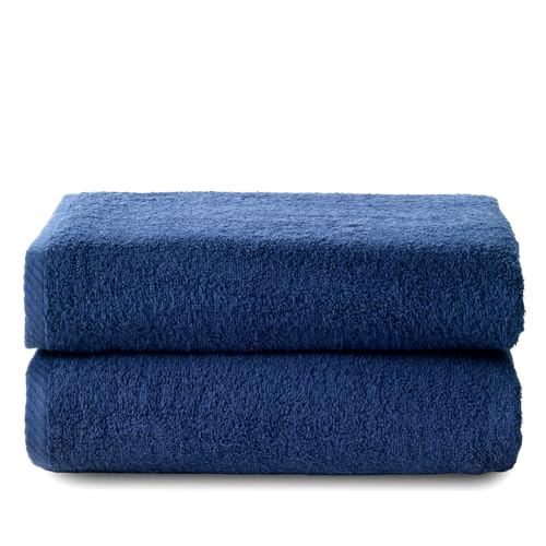 Top Towel - Plus - Große Badetücher - Badetücher - 2 Duschtücher - 100x150 cm 100 % Baumwolle - Marine von Top Towel