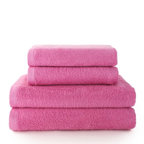 Top Towels 2 Handtücher und 2 Duschtücher – 100% Baumwolle – 500 g/m² von Top Towels