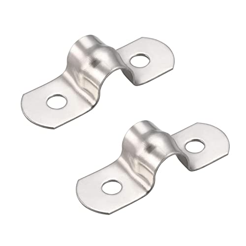 TOP-VIGOR 25 Stück 8 mm (0,3) starre Rohrbänder 2 Löcher Rohrbänder 201 Edelstahl U-Halterung, Spannrohrklemme für Rohrbefestigung von Top-Vigor