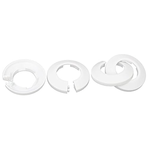 TOP-VIGOR 4 x 33 mm Rohrabdeckungen, zum Einrasten, PP-Kunststoff-Rosetten-Rohrmanschette für Wasserleitung, Abflussleitung, WC-Abflussrohr, Wandrohreingang, Dekoration, Zierleiste und von Top-Vigor