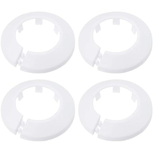TOP-VIGOR 4 x 35 mm Rohrabdeckungsdekoration, Klick-in-Rosetten-Rohrmanschette aus PP-Kunststoff, Rohrmanschette für Wasserleitung, Abflussleitung, WC-Abflussrohr, Wandrohreingang, Dekoration von Top-Vigor