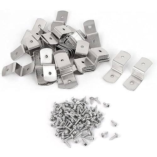 TOP-VIGOR 50 Stück Metall Z-Form Foto Bilder Halterungen Rahmen Hosenträger mit Schrauben 40 mm x 13 mm x 11 mm von Top-Vigor