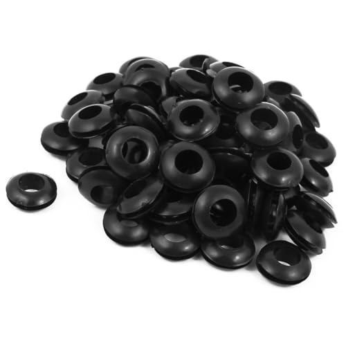 TOP-VIGOR 68 schwarze Gummidichtungen, 8 mm, Kabelschutzringe, elektrische Lochdichtungen für Leiterverdrahtungskabel und Stecker von Top-Vigor