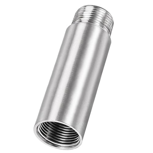 TOP-VIGOR Duschkopf-Verlängerungsarm, 10 cm, Handbrauseschlauchkopf-Verlängerung, Edelstahl, G3/4-Zoll-Außengewinde auf G3/4-Zoll-Innengewinde, Guss-Rohr für Badezimmerzubehör, Schlauchverlängerung von Top-Vigor