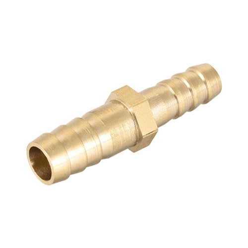 TOP-VIGOR Gerader Messing-Widerhaken-Reduzierstück, 10 mm auf 8 mm, Messing, Reduzierstück, gerader Anschluss für Wasser, Gas, Öl, Boot, Luftleitung von Top-Vigor