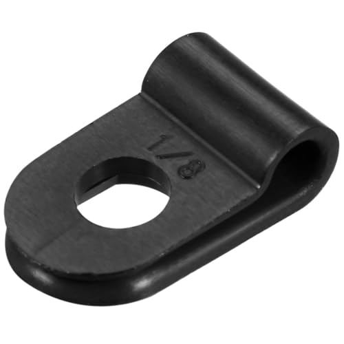 TOP-VIGOR Kabelklemmen, Nylon, R-Typ, 3,1 mm, Kunststoff-Kabelklemmen-Sortiment, Befestigungs-Set, Kunststoff-Drahtklemmen-Clips für elektrische Kabel, Draht, Leitung, Kabel-Management, schwarz, CC-0 von Top-Vigor
