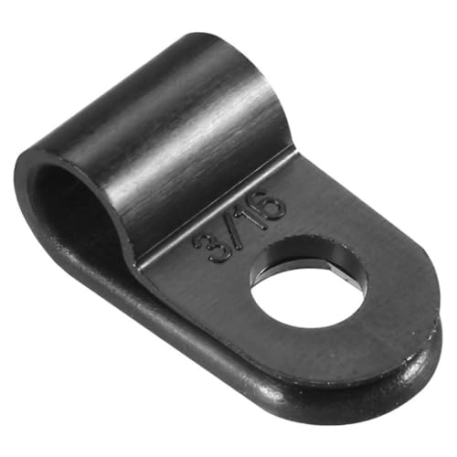 TOP-VIGOR Kabelklemmen, Nylon, R-Typ, 4,8 mm, Kunststoff-Kabelklemmen-Sortiment, Befestigungs-Set, Kunststoff-Drahtklemmen-Clips für elektrische Kabel, Draht, Kabelmanagement, schwarz, 30 Stück von Top-Vigor