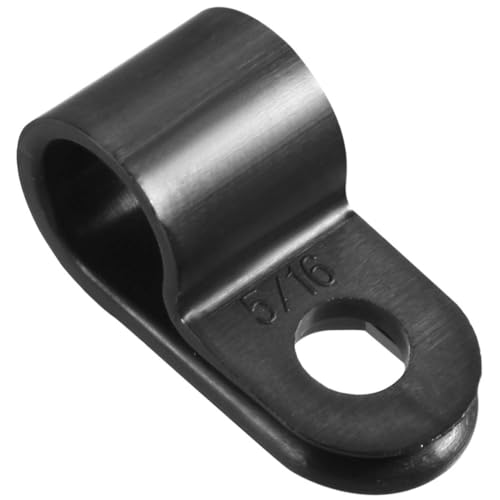 TOP-VIGOR Kabelklemmen, Nylon, R-Typ, 7,9 mm, Kunststoff-Kabelklemmen-Sortiment, Befestigungsset, Kunststoff-Drahtklemmen-Clips für elektrische Kabel, Draht, Kabelmanagement, schwarz, CC-1,5, 30 Stück von Top-Vigor