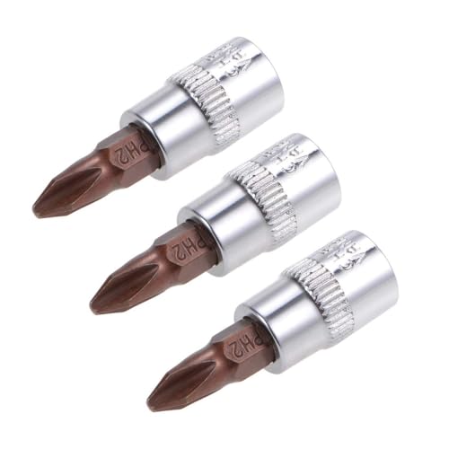 TOP-VIGOR Kreuzschlitz-Bit-Stecknuss, 6,35 mm (1/4 Zoll) Antrieb x PH2-Schlüssel-Stecknuss, Premium-S2-Stahl-Bits, 38 mm Länge Bit mit Sechskantschaft, Bohrmaschinen-Adapter für Auto, LKW-Reparatur von Top-Vigor