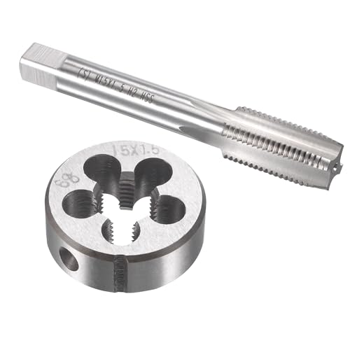 TOP-VIGOR M15 x 1,5 mm metrisches Gewindeschneider-Set, Maschinengewindebohrer mit rundem Gewindeschneider, robustes Gewindebohrer- und Schneideisen-Set für Heimwerker, Reparatur, Schneiden von Außen- TOP-VIGOR M15 x 1,5 mm metrisches Gewindeschneider-Set, Maschinengewindebohrer mit rundem Gewindeschneider, robustes Gewindebohrer- und Schneideisen-Set für Heimwerker, Reparatur, Schneiden von Außen- von Top-Vigor