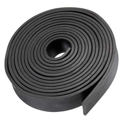 TOP-VIGOR Neopren-Gummistreifen, Rolle, 5 mm (T) x 35 mm (B) x 4 m (L), flexible Vollgummiplatte für selbstgemachte Dichtung, wetterfeste Polsterung, Anti-Vibration, Tür-/Fensterisolierung, Schwarz von Top-Vigor