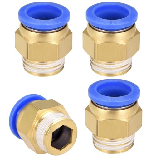 TOP-VIGOR Pneumatische Push-to-Connect-Armaturen, G1/2-Außengewinde, Schnellverbindung, gerade, Luftleitungs-Steckverbinder für pneumatische Systeme und Luftkompressoren, 4 Stück TOP-VIGOR Pneumatische Push-to-Connect-Armaturen, G1/2-Außengewinde, Schnellverbindung, gerade, Luftleitungs-Steckverbinder für pneumatische Systeme und Luftkompressoren, 4 Stück von Top-Vigor