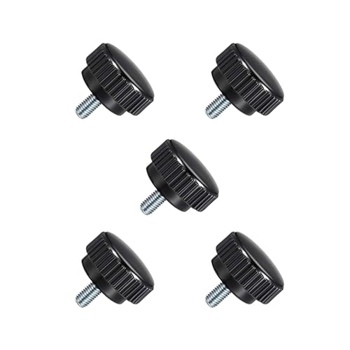 TOP-VIGOR Rändelschrauben mit Außengewinde, M8 x 15 mm, 5 Stück, Karbonstahl, Rändelknäufe, metrischer Griff, Rändelschraube mit Duroplast-Kunststoffknaufgriff von Top-Vigor