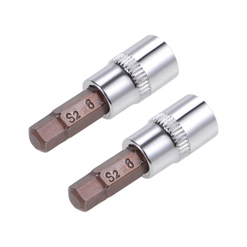 TOP-VIGOR Sechskant-Bit-Stecknuss, 1/4-Zoll-Antrieb x H6 (6 mm) Inbusschlüssel, Premium-S2-Stahl-Bits, Sechskant-Bit mit 38 mm Länge für Drehmomentschlüssel, Ratschenschlüssel, Schlagbohrmaschinen, von Top-Vigor