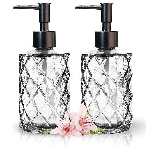 Top-spring Seifenspender aus Glas, 340 ml, nachfüllbar, für Badezimmer, Küche, Handseife, Spülseife, 2 Stück Top-spring Seifenspender aus Glas, 340 ml, nachfüllbar, für Badezimmer, Küche, Handseife, Spülseife, 2 Stück von Top-spring