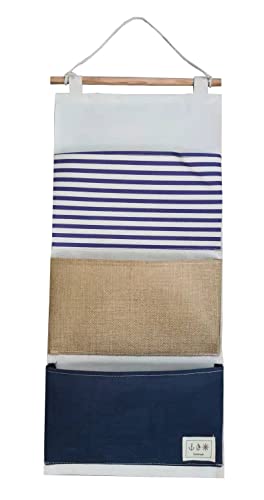 TopAAA Fisch-Verlängerungsaufhänger über der Tür, Organizer, hängende Aufbewahrungstasche, 3 Taschen (Marineblau) von TopAAA