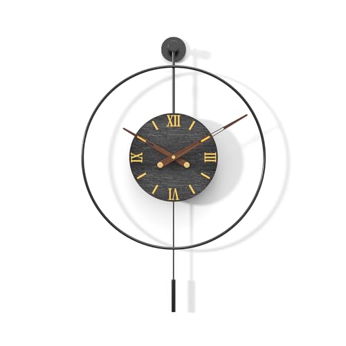 TopCity Große moderne Pendel-Wanduhr, 70 cm, nicht tickend, leise, klassische Heimdekorative, schwarze Uhren für Wohnzimmer, Schlafzimmer, Arbeitszimmer, Büro von TopCity