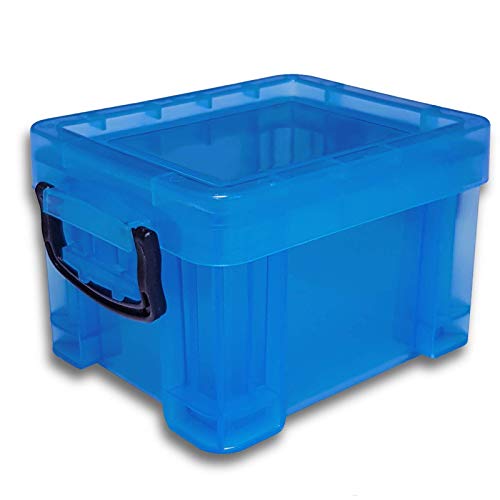 TopDeal-- Kleine Stapelbox, Aufbewahrungsbox, Box mit Deckel, Kleinteilebox, Sortierbox, Größe: Gr.1 Blau transp. von TopDeal--