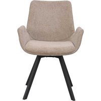 Esstisch Stühle aus Webstoff und Metall Beige & Schwarz (2er Set) von TopDesign