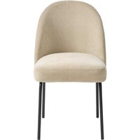 Esstisch Stühle Beige aus Chenillegewebe Metall (2er Set) von TopDesign
