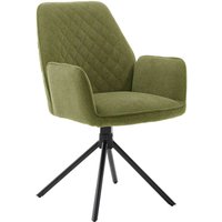 Esstisch Stühle in Oliv Grün Chenillegewebe drehbar (2er Set) von TopDesign