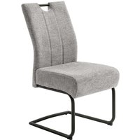 Freischwinger Stühle mit hoher Lehne Grau Chenillegewebe (2er Set) von TopDesign