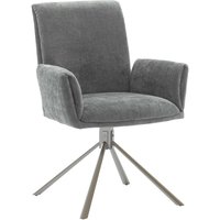 Drehbare Esstisch Stühle in Grau Chenillegewebe modern (2er Set) von TopDesign