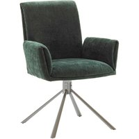 Esszimmerstühle mit Armlehnen Oliv Grün Chenillegewebe (2er Set) von TopDesign
