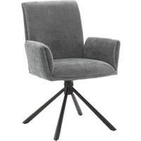 Esstisch Stühle in Grau Chenillegewebe Armlehnen (2er Set) von TopDesign