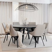 Esszimmerkombination mit rundem Tisch sechs Stühlen (siebenteilig) von TopDesign