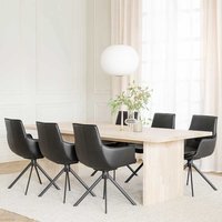 Komplette Essgruppe in modernem Design Echtleder Stühle (siebenteilig) von TopDesign