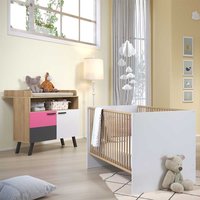 Kinderzimmermöbel Set mehrfarbig Wechselfront Bett 70x140 cm (zweiteilig) von TopDesign