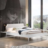 140x200 cm Bett Buche weiß lackiert in modernem Design Mittelsteg von TopDesign