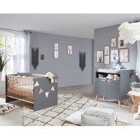 Babyzimmer Möbel Set Skandi in Grau Buchefarben (zweiteilig) von TopDesign