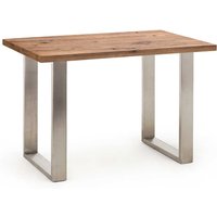 Bartisch aus Eiche Massivholz und Edelstahl 160 cm breit von TopDesign