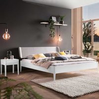 Bett Buche massiv weiß lackiert 140x200 cm modernem Design von TopDesign