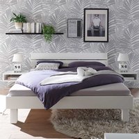 Bett in Weiß Buche Massivholz von TopDesign