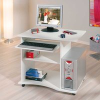 Computertisch in Weiß fahrbar von TopDesign