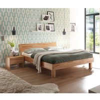 Doppelbett aus Kernbuche Massivholz 2 Nachtkommoden (dreiteilig) von TopDesign