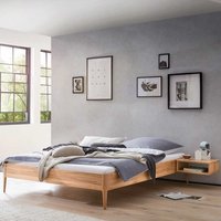Doppelbett ohne Kopfteil aus Wildbuche Massivholz geölt von TopDesign
