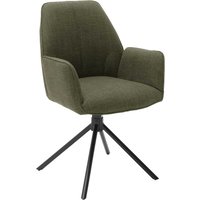 Drehbare Armlehnenstühle in Oliv Grün Webstoff Metallgestell (2er Set) von TopDesign
